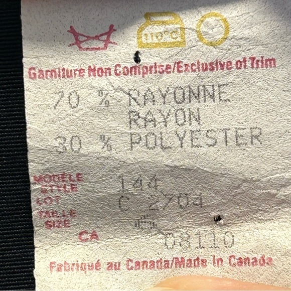 Vintage VI. petites black dress button down ruffled collar - Picture 4 of 9